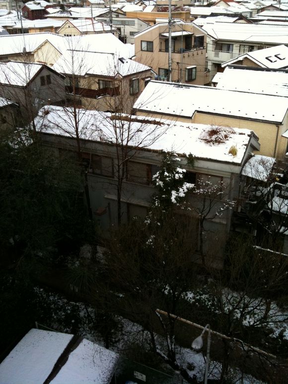 草屋根雪景色