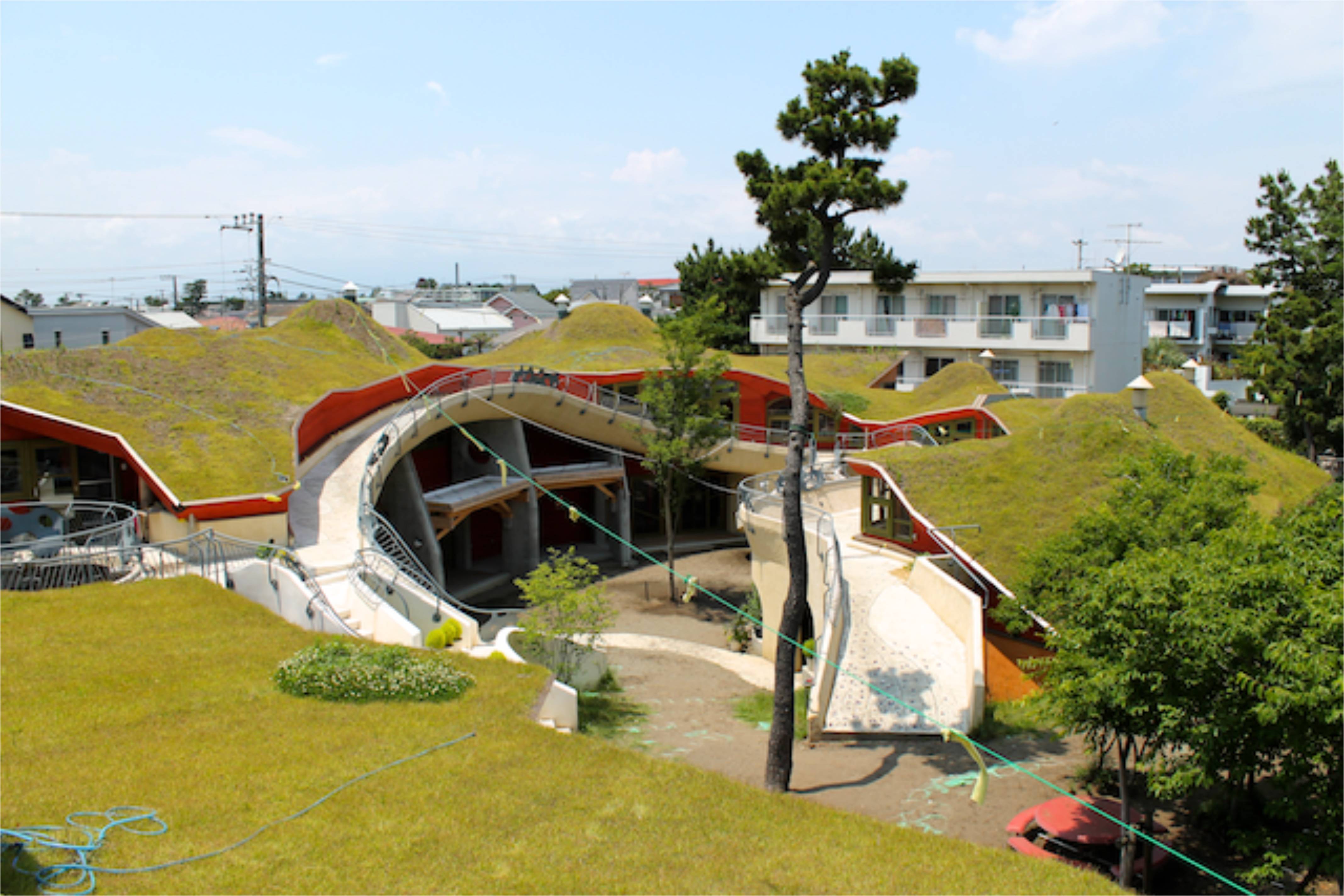 空から森が見える日まで 草屋根 森の駐車場